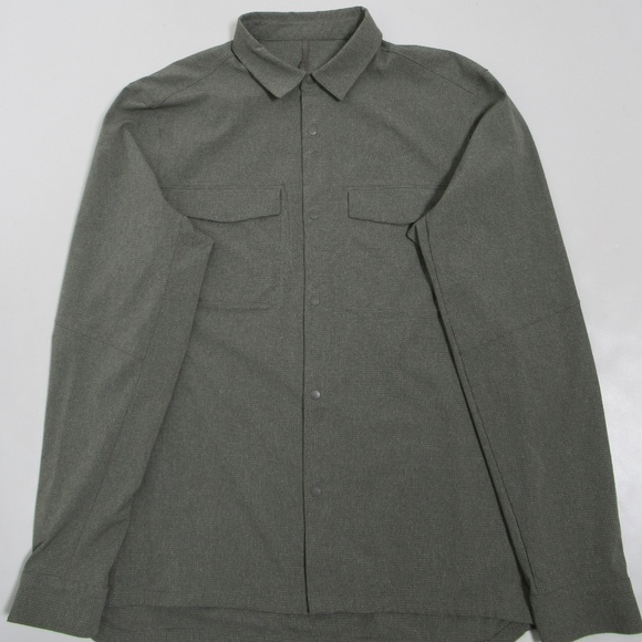 Lululemon Men's Airing Easy Overshirt Heatherd Medium Olive Size L - Picture 1 of 12